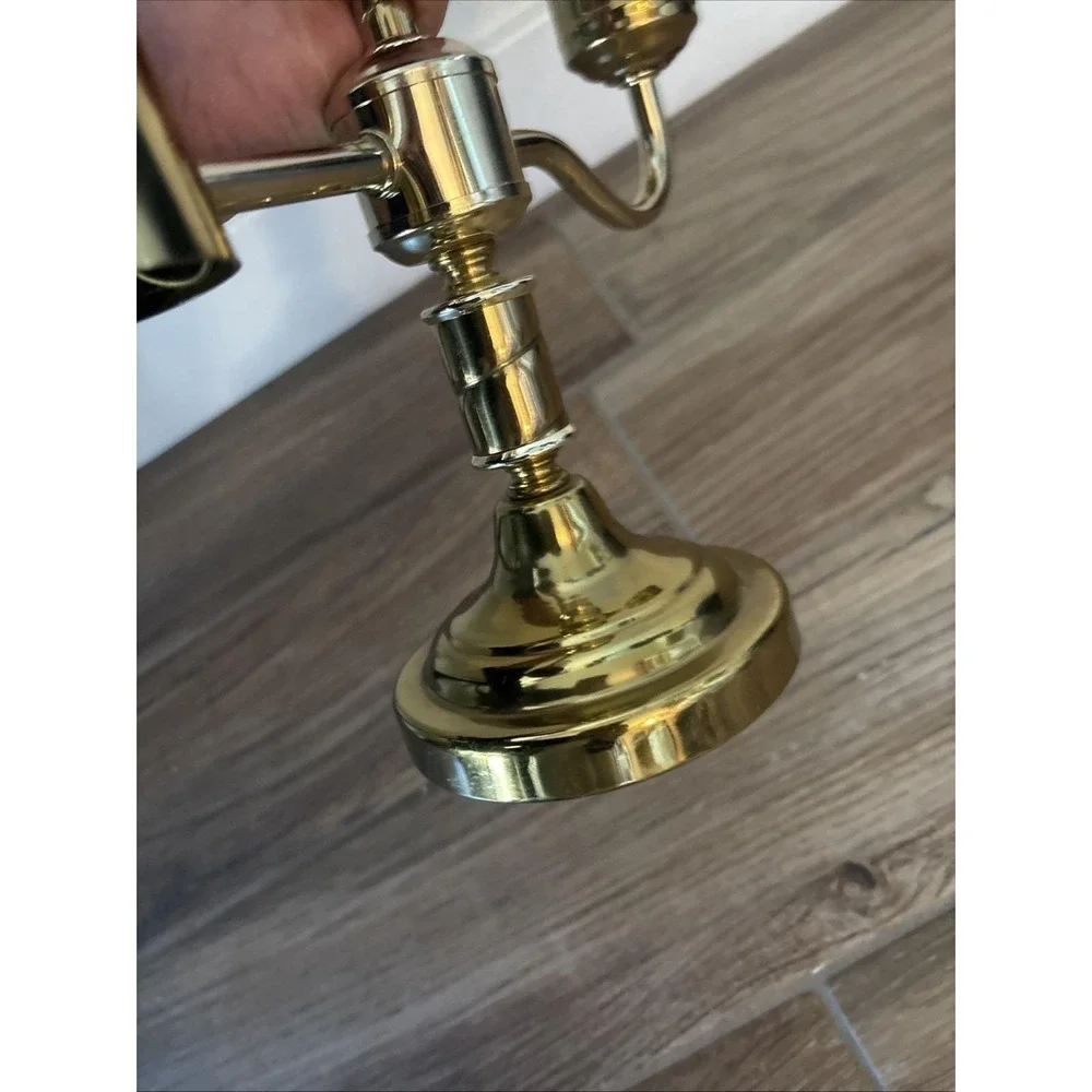 Rare antique Brass Student Brass Oil Kerosene Lamp 17